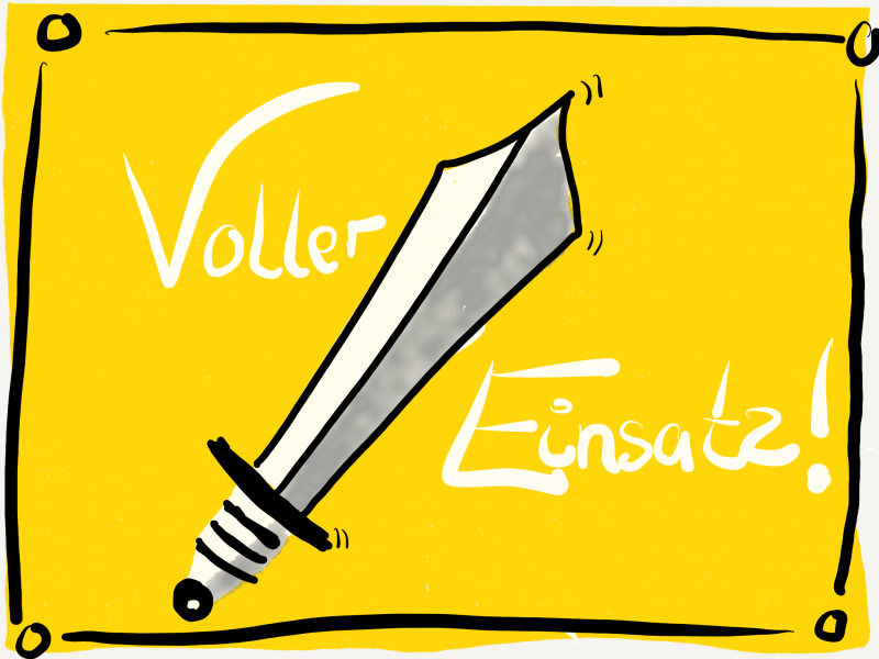 Voller Einsatz mit dem Schwert - Lernen mit dem guten Gefühl - so nicht