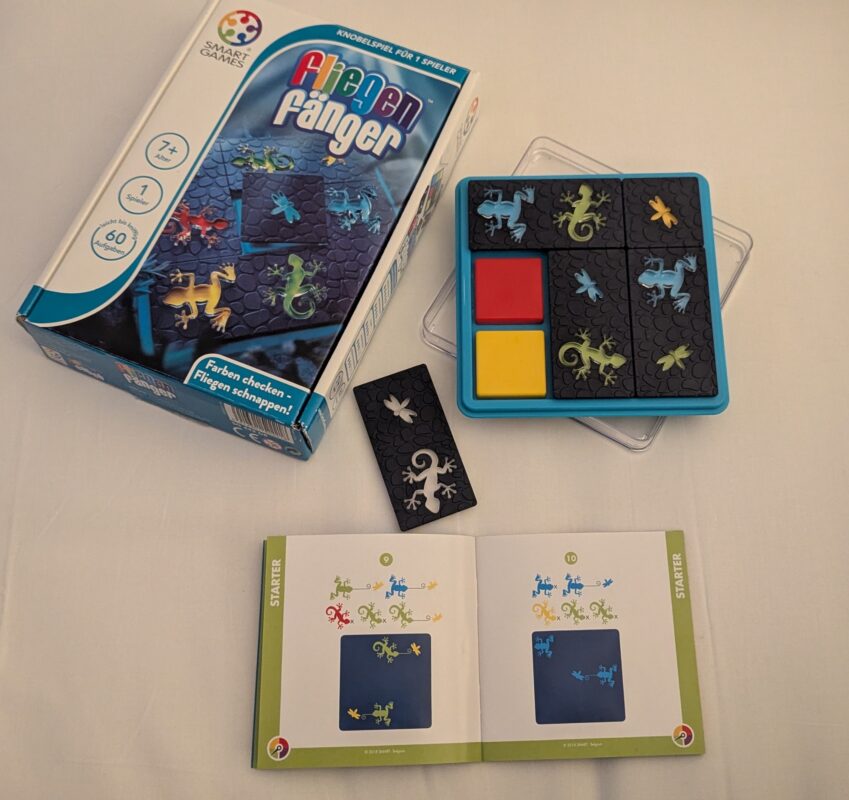 Fliegenfänger, dieses Spiel eignet sich gut für hochbegabte Kinder die Genauigkeit lieben oder üben wollen.