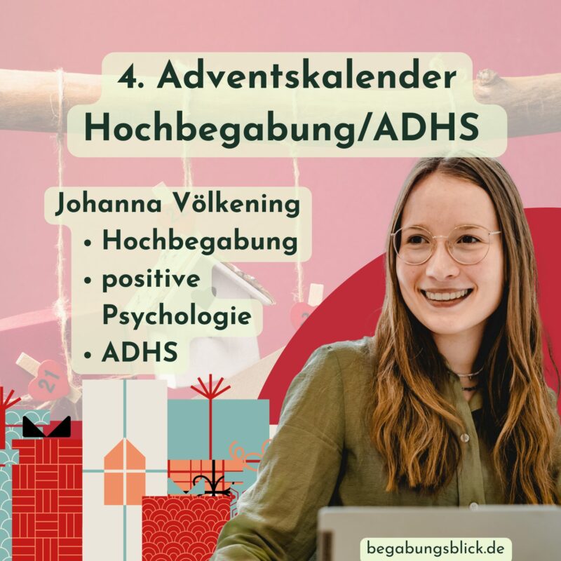 Johanna Völkening Adventskalender Hochbegabung mit Bonus ADHS Kind sehen; Kennen, zeigen, Kontrolle
