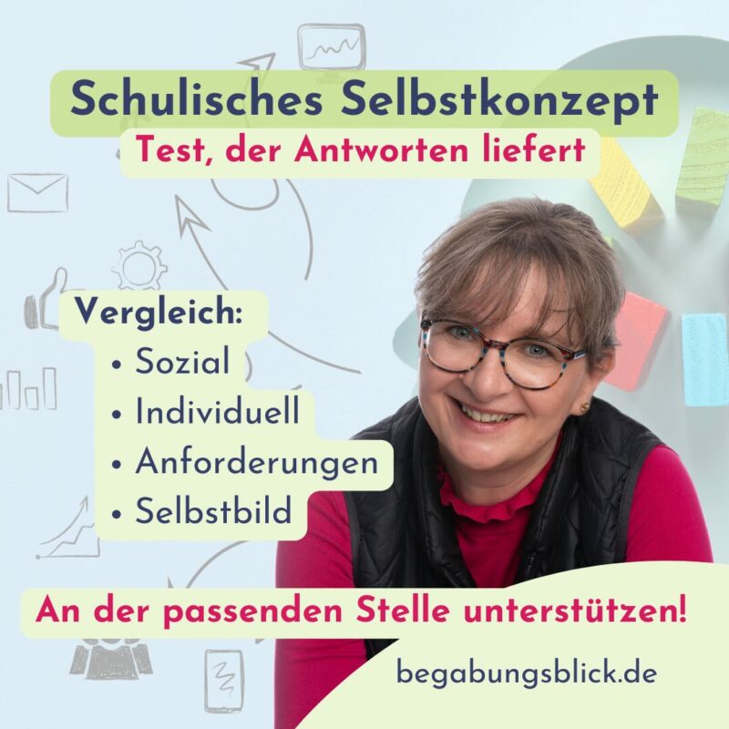 Um das schulische Selbstkonzept zu verbessern, nutzen wir ein Testverfahren. So können wir Eltern beraten, für passende Lösungen.